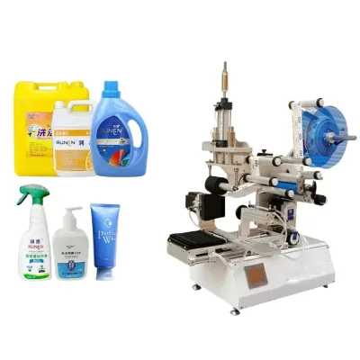 Feeder Label Applicator Sticker Flat Bag Mylar Pouch Desktop Doypack Pouch Card Top Labeling Machine