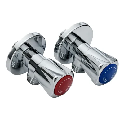 Waysfo Brand Hot and Cold Separate Control Double Outlet Angle Valve High Quality Cheap Price Angle Valve