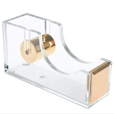 Office Supplies Desk Accessories Stationery Acrylic Gold Tape Dispenser for Home Office School