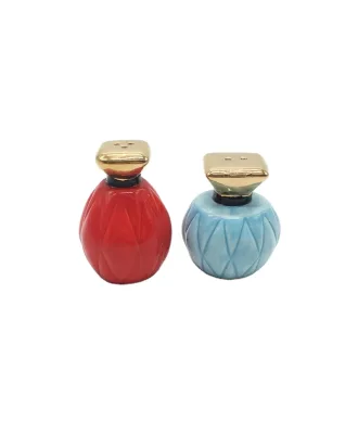 Hand Painted Perfume Bottle Shaped Ceramic Salt & Pepper Shaker Oem