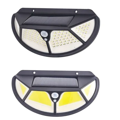 Outdoor Super Bright Outdoor Wall Lamp 4 Sides COB LED Solar Powered Motion Sensor Security Lights