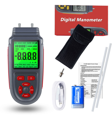 Digital Tester Pressure Gauge Manometer Differential HVAC Gas Pressure Meter 3Psi