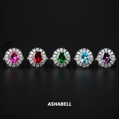 925 Sterling Silver Ruby Ring Rhodium 18K Gold Plated Prong and Claw Setting for Wedding Party Main Material Silver