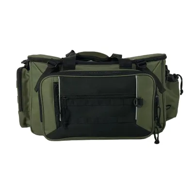 Fishing Tackle Storage Bag Holds 4 Trays Tackle Box With Rod Holder Fishing Organizer Shoulder Satchel