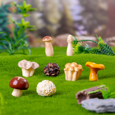 Cute Mushrooms Resin Crafts Mini Micro Landscape Ornaments Miniatures Art Decor Accessories Table Home Decoration