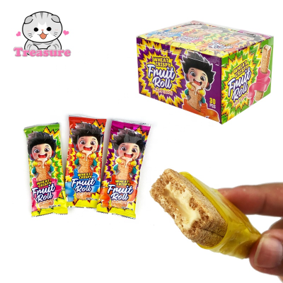 New Design Roll Gummy Candy Cookie Biscuit mango Biscuit