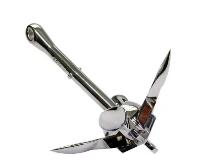 Mirror Polished 316 Stainless Steel Folding Grapnel Anchor Four Flukes Marine Boat Anchor for Yacht Kayak Fishing Vessel