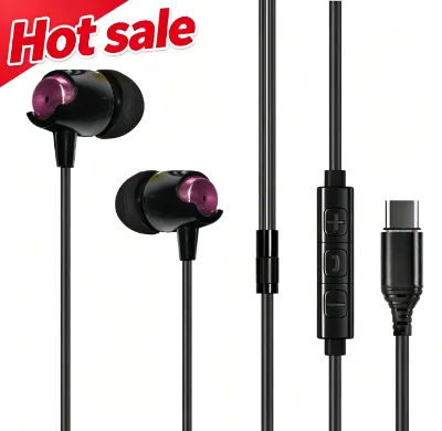 Dairle Hot-selling Comfortable Long Wear China Wired Metal In-Ear Headphones with Type-C Interface 1.2m Cord Private Mold