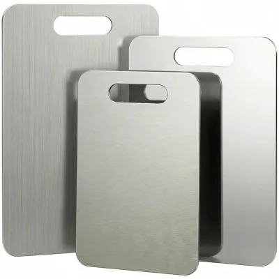 Stainless Steel Cutting Board Set of 3 Anti Mold Odor Resistant Warp Proof Chopping Board Bulk Supplies for Kitchen Tool