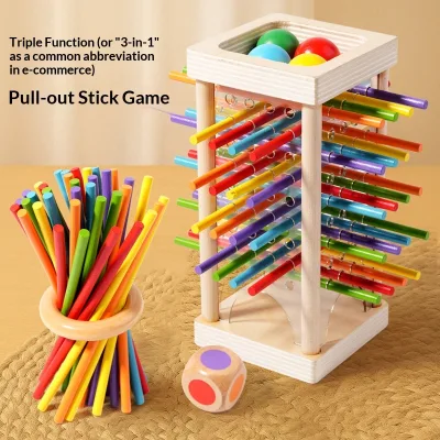 Huashanqi Children's Wooden Stick Balance Game Model 17.5x8.5x8.5CM Kindergarten Concentration Training Interactive Board Games