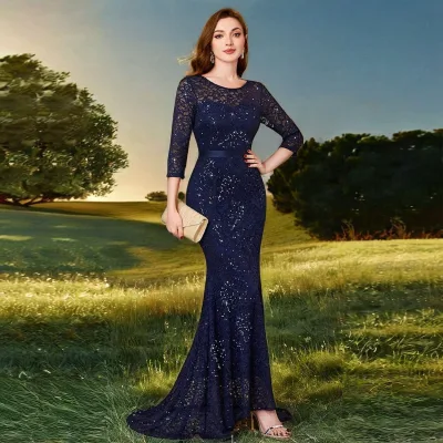 Vintage Mother of the Bride Dresses Plus Size Tulle Sequined Embroidery Decoration Three Quarter Jacket Simple Fashion Weddings