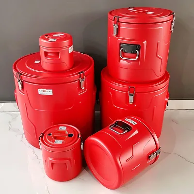 Wholesale Commercial Catering 5pcs Set 5L-90L Insulated Metal Food Bucket & Thermal Soup Barrel for Hotel Buffet