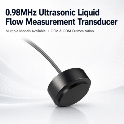 0.98MHz IP68 Ultrasonic Sensor Transducer for Liquid Flow Meter Sensor, PPS Housing, 3V, Two-Core Shielded Cable