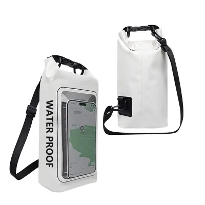 Sinodiving 2L Waterproof Outdoor Straddle Backpack with Transparent Window for Mobile Phone WaterProof Pouch Heavy Duty Sealing