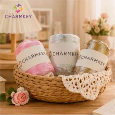 Factory Wholesale Glitter Lurex Polyester Blend Thin Yarn Lightweight Metallic Thread for Handmade Flower Home Textile Ornament