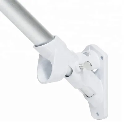 Factory Supply Flagpole Bracket Design Customized Flag Poleholder Durable White Printing Metal Base Flag Pole Bracket