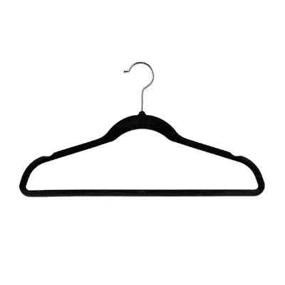 Fee Sample Customized Luxury Clothes Hanger Abs Velvet Plastic Coat Hanger