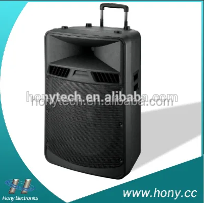 18 Inch Speaker Box,portable Trolley Speaker with Wireless MIC