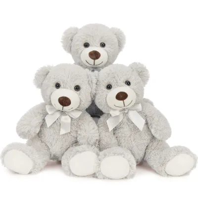 MorisMos Little Teddy Bear Gray Cuddly Stuffed Animal Plush Toy Kawaii Promotional Toy Welcome Toy