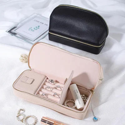 Convenient Double-Layer Jewelry Organizer with Feature New Cross-Border Storage Box Stud Earrings Lipstick Ring Storage