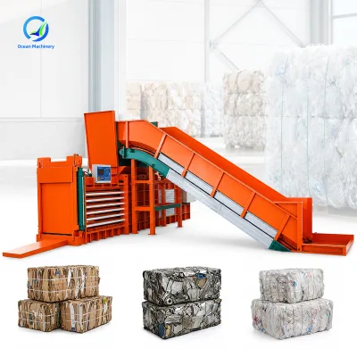 OCEAN 1 Ton Waste Material Hay Compress Bale Equipment Mini Plastic Film Scrap Textile Baler Sale