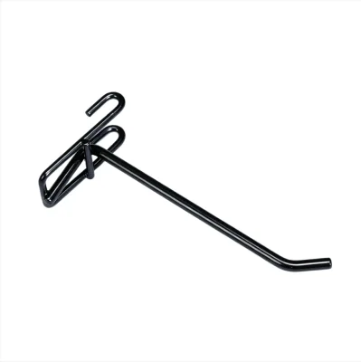 Metal Black Double-line Hook Customizable Size Grid Panel Wall and Counter Mounted Clothes Cowboy Hat Hanging Display Hooks