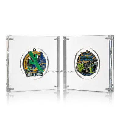 Custom Folder Esel Cheap Flag Storage Dealer Coin Display Holder 45 mm Magnetic Acrylic Coin Display case