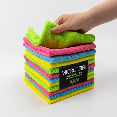 Housework Cleaning Towel Superfine Fiber Thick Absorbent Solid Color Square Suzhou Kitchen Dishwashing Multi-functional Cloth