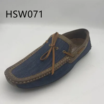 LXG,handmade Denim Blue Canvas Flat Driver Shoes Dirt Resistant Man Casual Boat Loafer Shoes HSW071