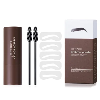 Eyebrow Stamp Shaping Kit Hairline Shadow Powder Root Touch up 4 Color Double Head Eyebrow Stamp and Stencil Kit