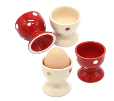 ceramic egg cups Egg Cups, 4 Pack Ceramic Polka Dot Egg Cups Porcelain Egg Holders Gifts for Kitchen