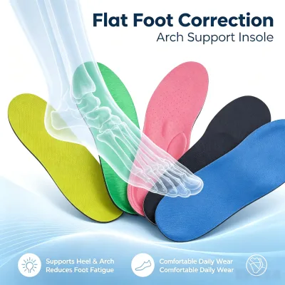 Cushioned Arch Support Orthotic Insoles with Shock Absorption Cushioning for Walking Running Tanding All Day, Customizable Fit