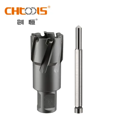 CHTOOLS 50mm Cutting Depth TCT Annular Cutter with Weldon Shank Carbide Tipped Metal Drilling Tool for Steel & Plastic