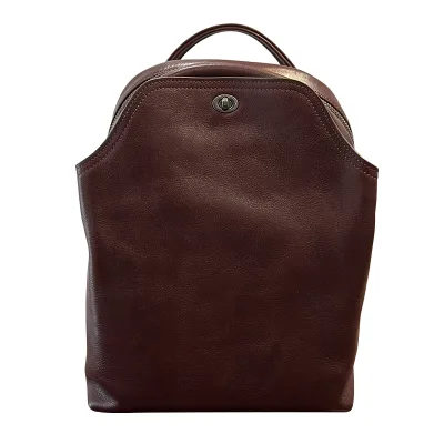 Custom Logo Vintage Backpack Top Layer Cowhide Leather Large Capacity School Travel Bag Women Daily Commute