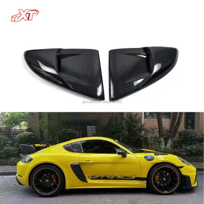 718 Cayman Dry Carbon Fiber Rear Window Side Vent for Porsche 718 Boxster Side Ventilator Grille Trim Modification