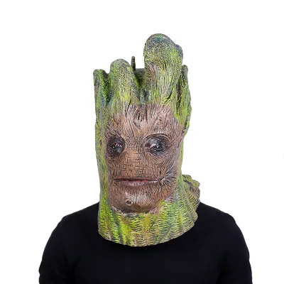 Carnival Halloween Guardians of the Galaxy Groot Role Play Latex Mask Tree Head Props Superhero Cosplay Mask for Kids Adults