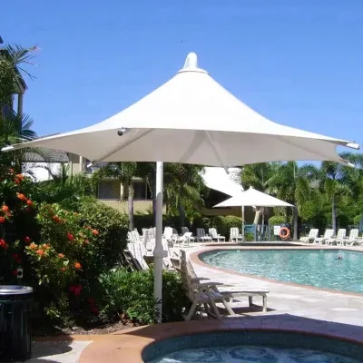 Waterproof  Outdoor Steel Tension Tensile Fabric Umbrella Canopy Steel Building Membrane Structure Umbrellas