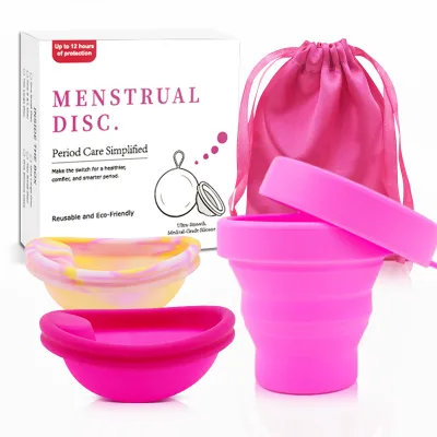 Custom Reusable Menstrual Disc Soft Medical Grade Silicone with Grip Easy Removal Ergonomic Finger Grip Period Disc