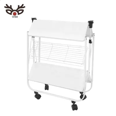 Orbit Foldable Fess-standing Stainless Steel Modern Panel Design Kitchen Home Bar Club Serving Cart Mobile Storage Trolley