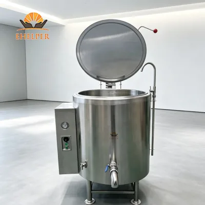 Factory Direct 100-500L Standing Boiling Pot Mechanical Temperature Control 2 Heat Gear Commercial Soup Porridge Kettle