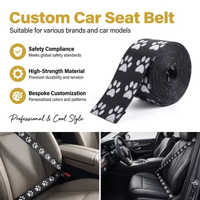 Colorful Wave Pattern Safety Belt 3.6M Universal Car Seatbelt Webbing for Racing Modification