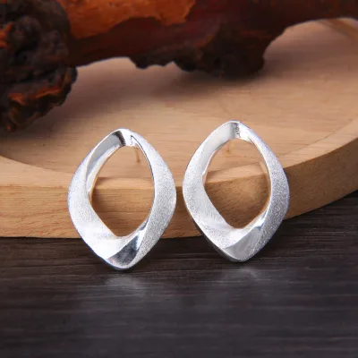 Wholesale Jewelry Designer Dainty Sterling Silver Vintage Irregular Shape Earrings For Women