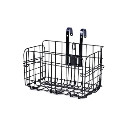 Custom Decorative Kids Bicycle Basket Lightweight Durable Black Children Bike Front Carrier Custom Logo Printing