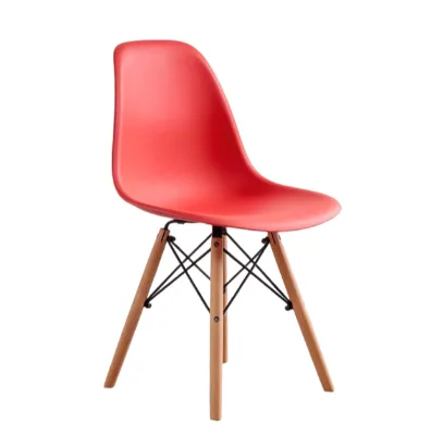 E Ames Chair Plastic Dining Chair Nordic D S W Style PP Side Chair with Beech Wood Legs for Kitchen Dining Room Apartment