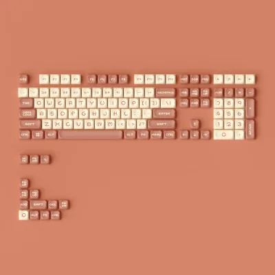 AKKO New Design PBT Sublimation Custom Mocha Bear Keycaps Mechanical OEM Profile 122 Keys