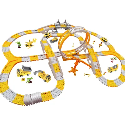 New Engineering Road Construction Racing Kids Slot Car Toys DIY Toys Children Assemble Track Car Sets City Track