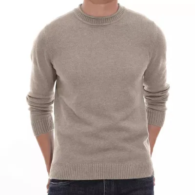 Men's Crew Neck Sweater Soft Casual Essentials Pullover With Ribbing Knitted Sweaters Men's Sweater