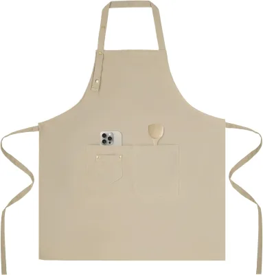 High Quality Cotton Baker Apron Custom Logo Kitchen Chef Barista Canvas Apron Adjustable Bbq Garden Embroidered Aprons Delantal