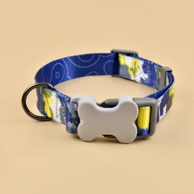 Factory Wholesale BSCI Verified Custom Pattern Polyester Ins Style Adjustable Cross-border New Fashion Pet Collar