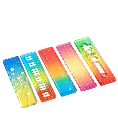 ins style Kawaii Aesthetic Clear Gradient Acrylic Straight Ruler  Cute School Journal Scrapbooking